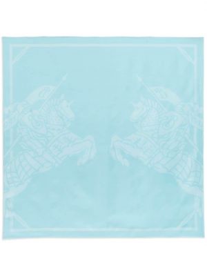 Fular de mătase cu imagine Burberry albastru