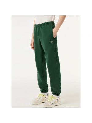 Pantalones de chándal de algodón Lacoste verde