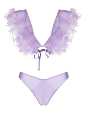 Плисиран компект бикини Isabel Beachwear виолетово