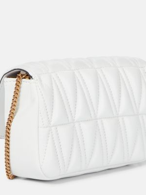 Usnjena crossbody torbica Versace bela