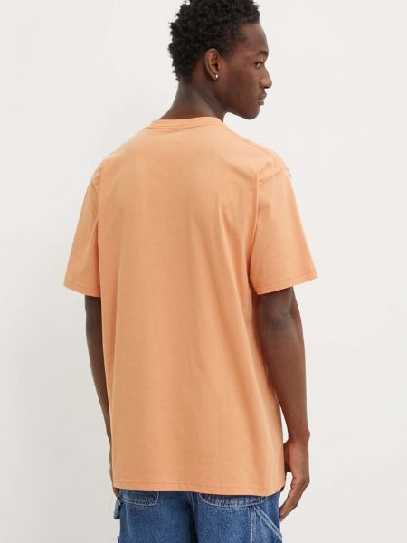 Хлопковая футболка с принтом Vans оранжевая