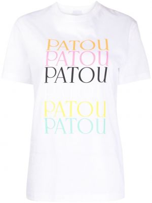 Bavlněné tričko s potiskem Patou bílé