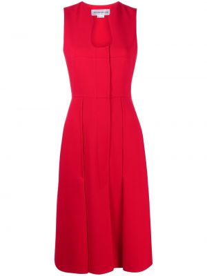 Vestido midi plisado Victoria Beckham rojo