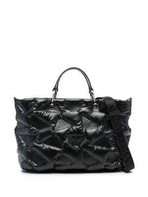 Ватирани шопинг чанта Emporio Armani черно