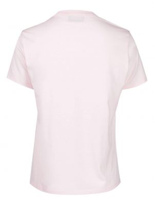 Bavlněné tričko s potiskem Sonia Rykiel růžové