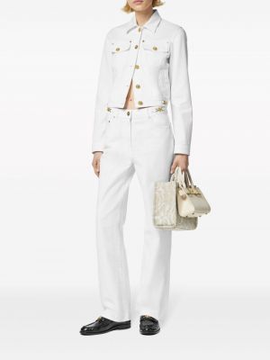 Džínová bunda s knoflíky Versace bílá