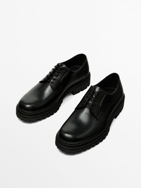 Кожаные туфли Massimo Dutti черные