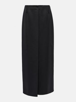 Мохеровая шерстяная длинная юбка Givenchy черная