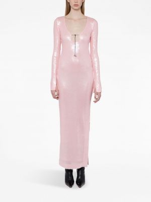 Sukienka koktajlowa z cekinami 16arlington różowa