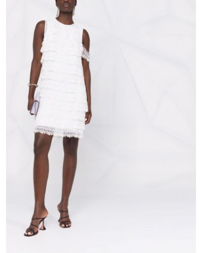 Vestido de cóctel ajustado de encaje Givenchy blanco