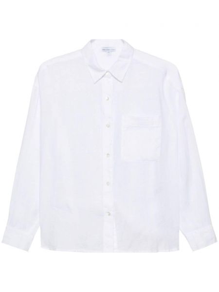 Λινό μακρύ πουκάμισο James Perse λευκό