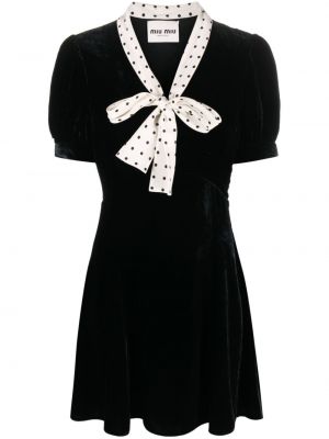 Βελούδινη φόρεμα Miu Miu μαύρο