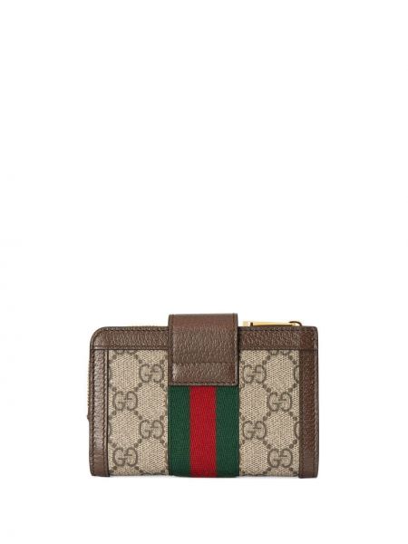 Žakárová pruhovaná peněženka Gucci