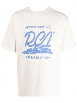 Bavlnené tričko s potlačou Reese Cooper biela