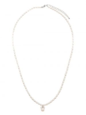 Collier avec perles Bearbrick blanc