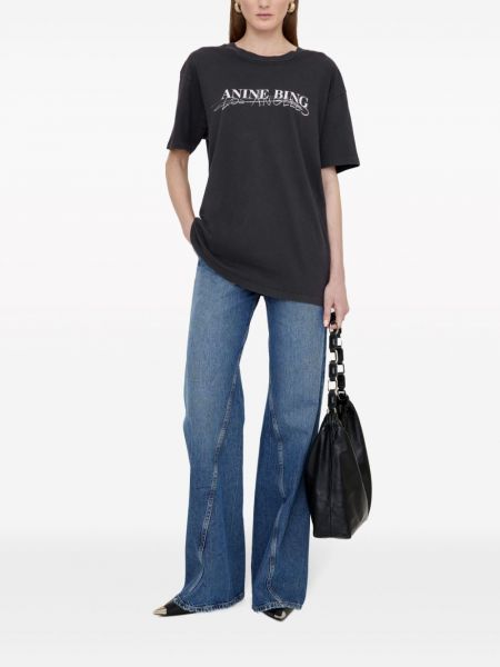 Bavlněné tričko Anine Bing černé