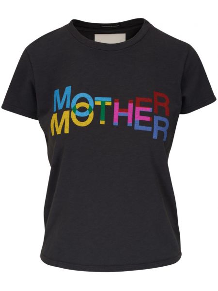 Kokvilnas t-krekls Mother melns