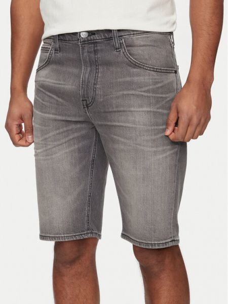 Priliehavé džínsové šortky s vreckami Lee sivá