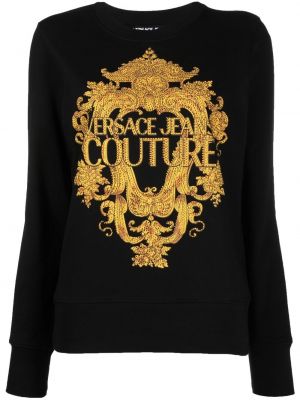 Pulover s potiskom Versace Jeans Couture črna