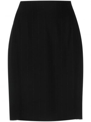 Vlněné pouzdrová sukně s vysokým pasem na zip Gianfranco Ferré Pre-owned - černá