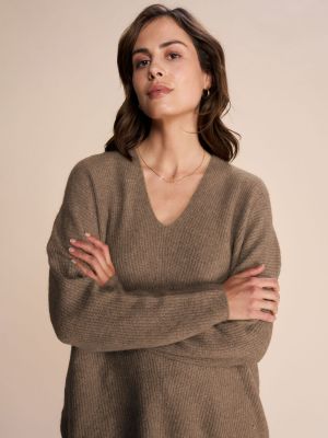 Трикотажный шерстяной свитер с v-образным вырезом Mos Mosh