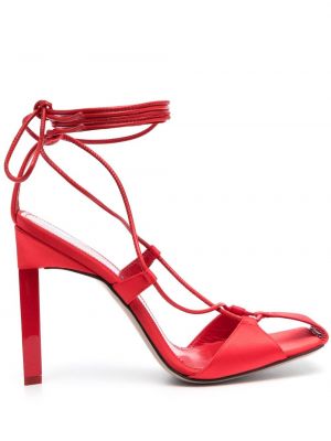 Mežģīņu sandales ar šņorēm The Attico sarkans