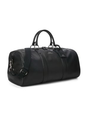 Kožená cestovná taška Polo Ralph Lauren čierna