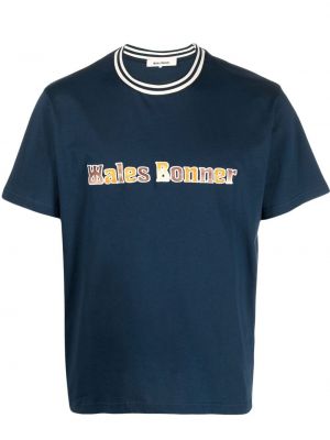 T-shirt à imprimé Wales Bonner bleu