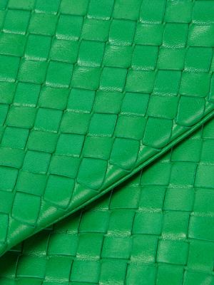 Kožené rukavice Bottega Veneta zelená