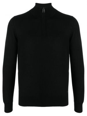 Кашмирен пуловер с цип Brioni черно