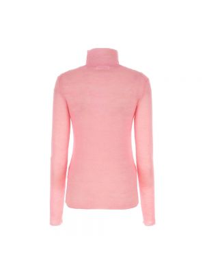Jersey cuello alto de lana de tela jersey Jil Sander rosa