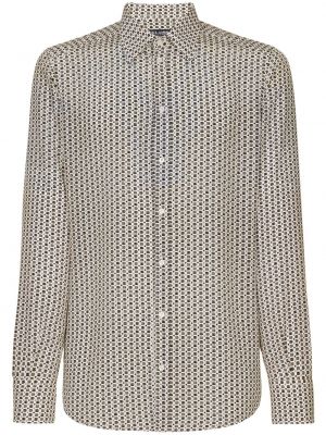 Camicia con stampa con motivo geometrico Dolce & Gabbana bianco