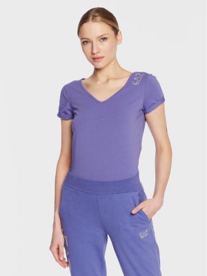 Marškinėliai Ea7 Emporio Armani violetinė