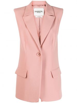 Viskózová vesta s knoflíky bez rukávů Essentiel Antwerp - růžová