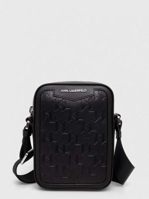 Чорна шкіряна поясна сумка Karl Lagerfeld