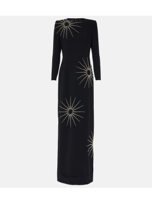 Μάξι φόρεμα με κέντημα Dries Van Noten μαύρο