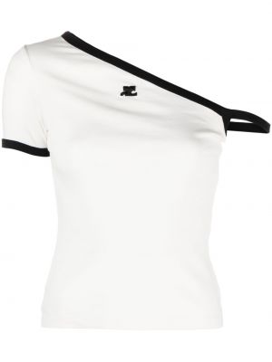 Asymmetrisk t-shirt Courreges vit