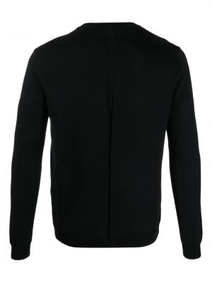 Sweter wełniany z wełny merino z okrągłym dekoltem Low Brand czarny