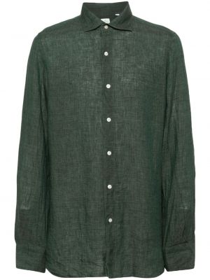Lněná košile Finamore 1925 Napoli zelená