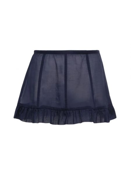 Mini spódniczka wełniana z falbankami Paloma Wool niebieska
