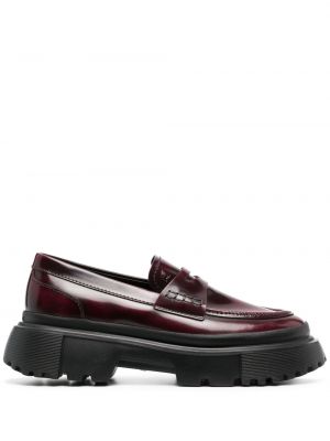 Pantofi loafer din piele Hogan roșu