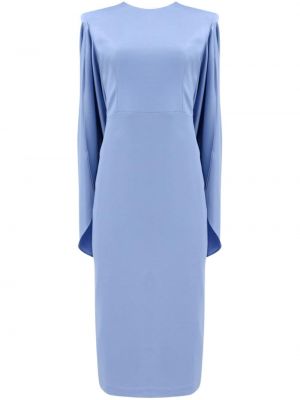 Сатенена коктейлна рокля от креп Alex Perry синьо