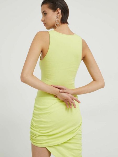 Bavlněné mini šaty Gcds zelené