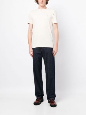 T-shirt brodé en coton à carreaux Polo Ralph Lauren blanc