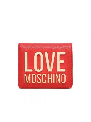 Portfel skórzany Love Moschino czerwony