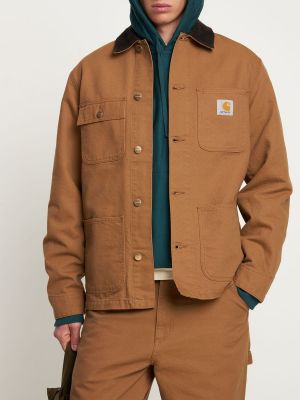 Bavlněný kabát Carhartt Wip hnědý
