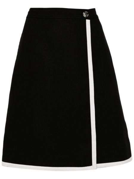 Ľanová sukňa Paul Smith čierna