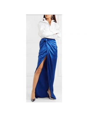 Satynowa długa spódnica Balenciaga niebieska