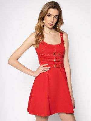 Rochie din denim Versace Jeans Couture roșu