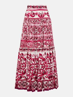 Pamučna maksi suknja Dolce&gabbana ružičasta